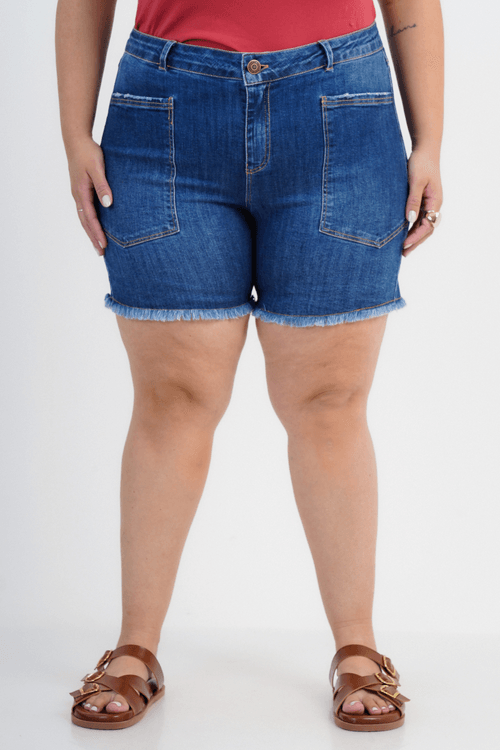 Shorts Plus Size Feminino Jeans Calore