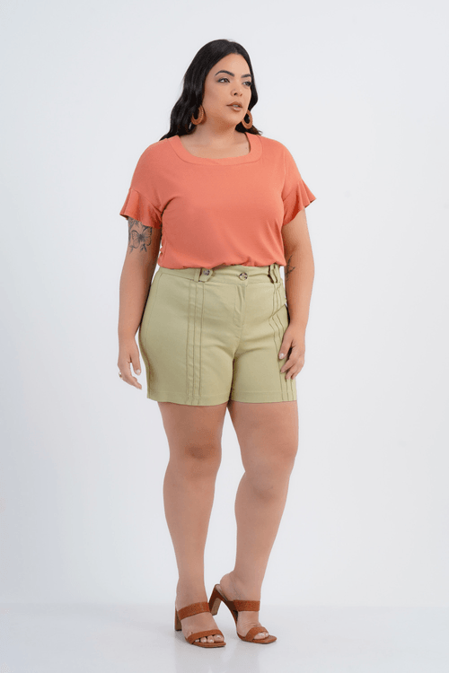 BLUSA PLUS SIZE FEMININO MANGA CURTA ZANZIBAR