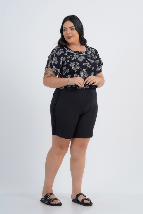 BLUSA PLUS SIZE FEMININO MANGA CURTA RAMI