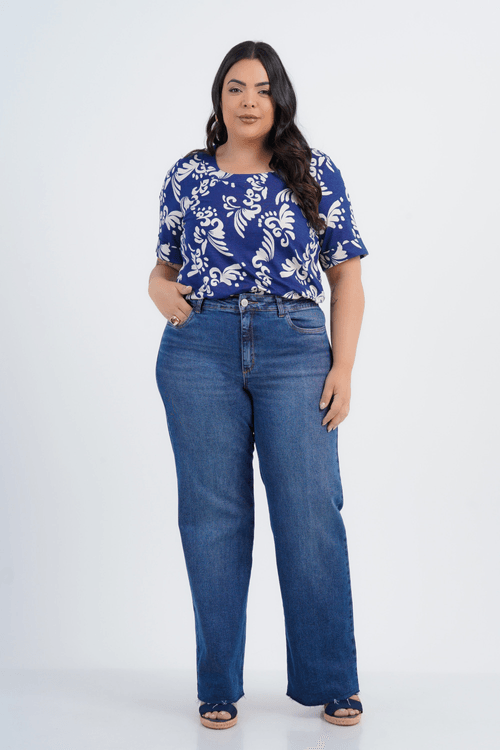 BLUSA PLUS SIZE FEMININO MANGA 3/4 SOFT