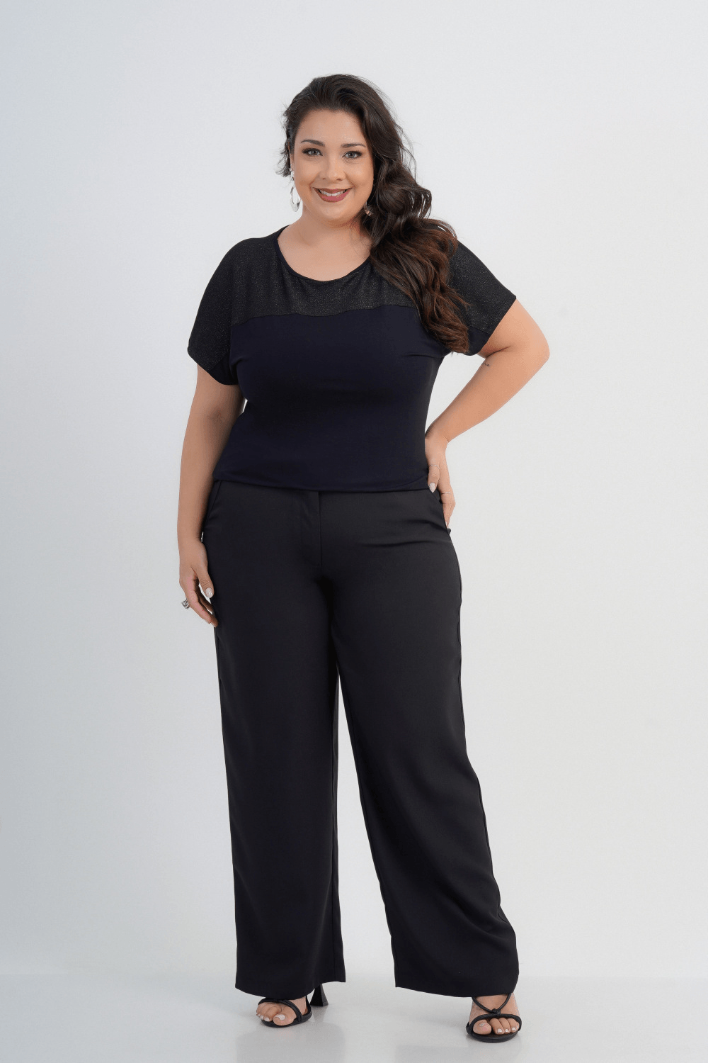 BLUSA PLUS SIZE FEMININO MANGA CURTA DETTAGLI