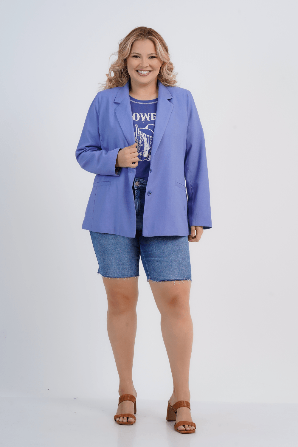 Blazer Plus Size Feminino Manga Longa Alfaiataria Perfetto