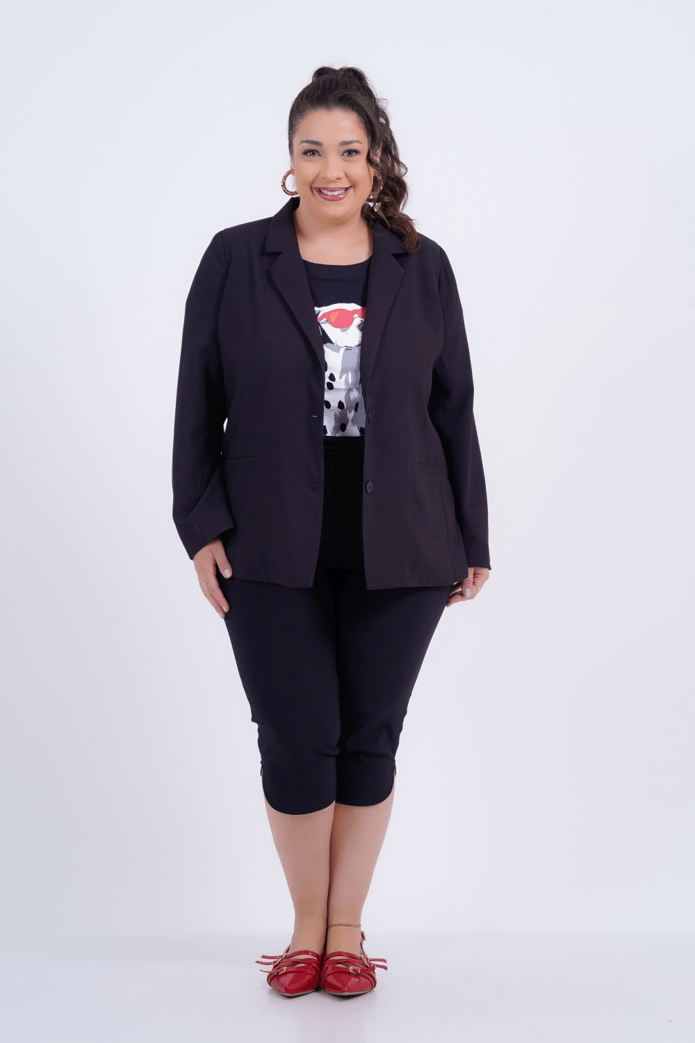 BLAZER PLUS SIZE FEMINO MANGA LONGA ALFAIATARIA BERGAMO