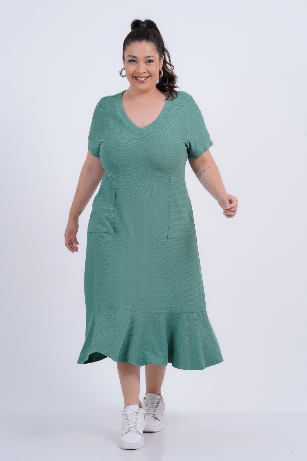 VESTIDO PLUS SIZE FEMININO MIDI FEDERICA