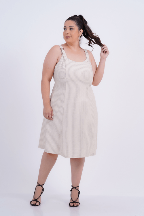 VESTIDO PLUS SIZE FEMININO MÉDIO ALFAIATARIA