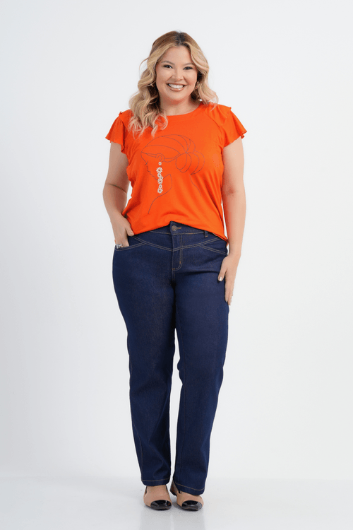 BLUSA PLUS SIZE FEMININO MANGA CURTA GIOIELLO