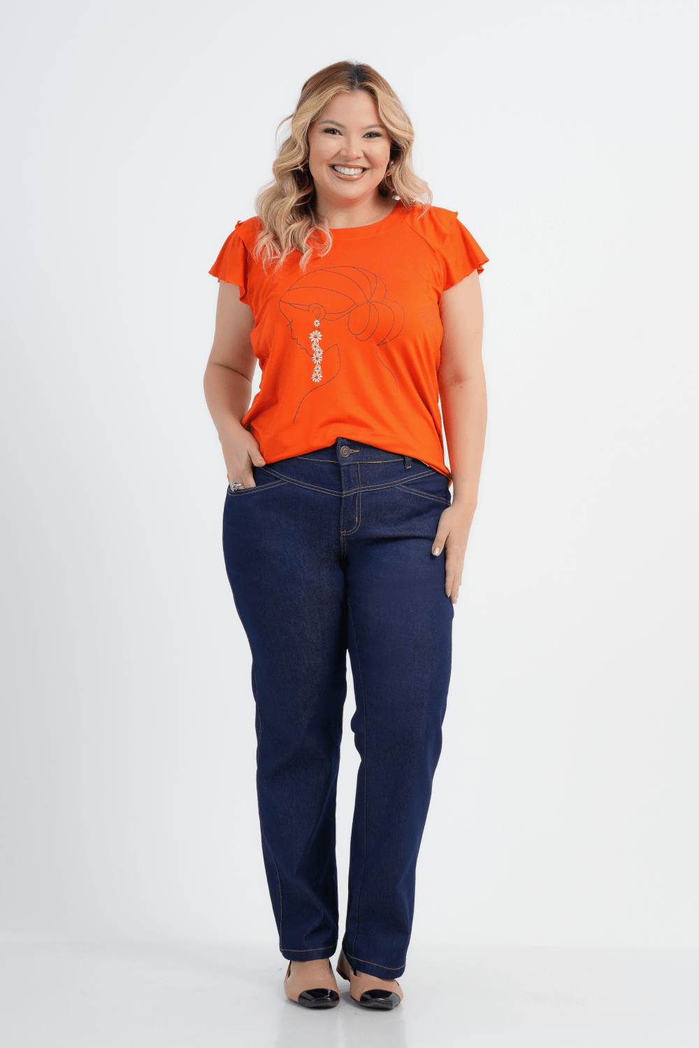 BLUSA PLUS SIZE FEMININO MANGA CURTA GIOIELLO