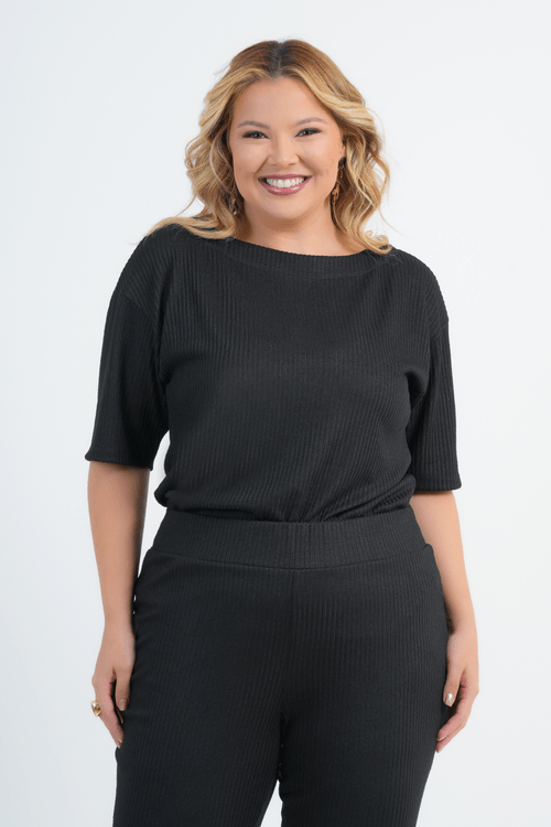 BLUSA PLUS SIZE FEMININO MANGA 3/4 ALEGRA