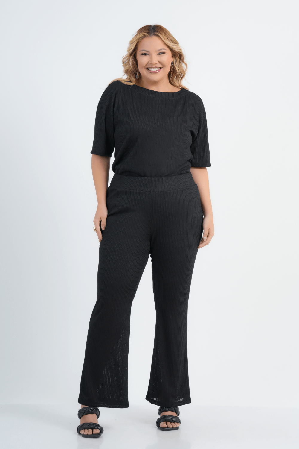 CALÇA PLUS SIZE FEMININO FLARE ALEGRA
