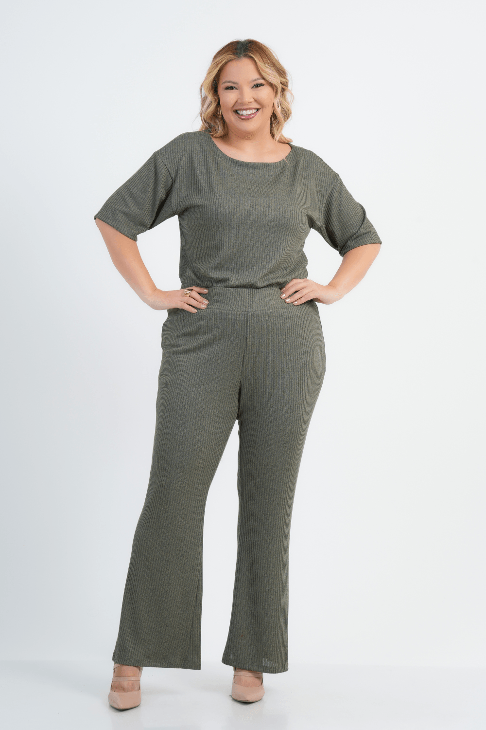 CALÇA PLUS SIZE FEMININO FLARE ALEGRA