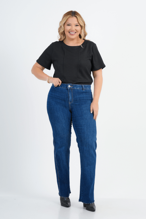 BLUSA PLUS SIZE FEMININO MANGA CURTA ARTESANIA