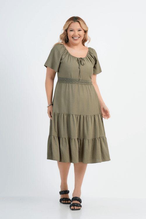 VESTIDO PLUS SIZE FEMININO MIDI MARROCOS
