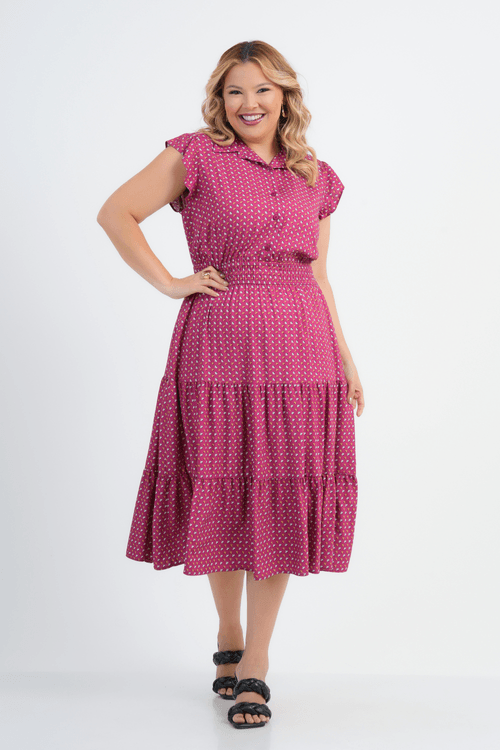 VESTIDO PLUS SIZE FEMININO MIDI PADMA