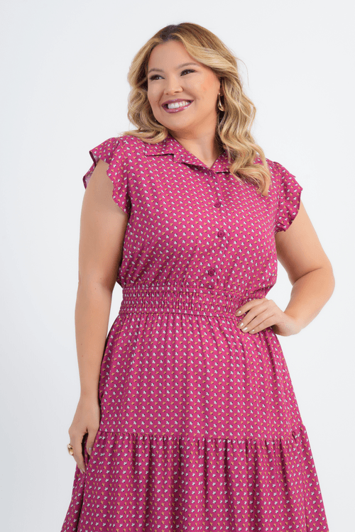 VESTIDO PLUS SIZE FEMININO MIDI PADMA