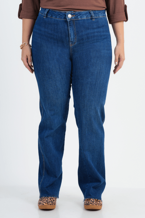 CALÇA PLUS SIZE FEMININO RETA JEANS MOUNTAIN