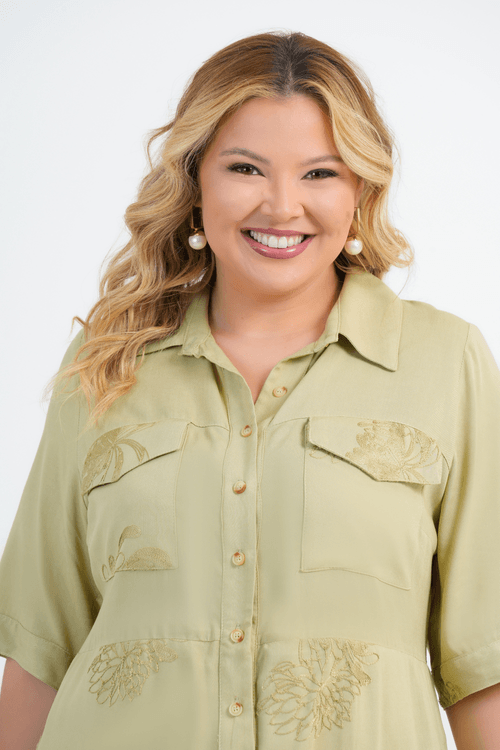 VESTIDO PLUS SIZE FEMININO MIDI BORDADO VIVIAN