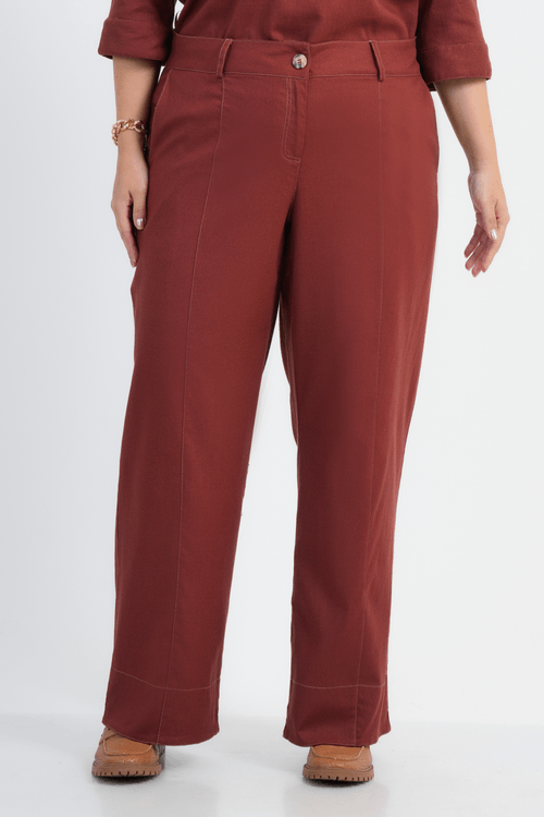 CALÇA PLUS SIZE FEMININO PANTALONA LINHO CAPPUCCINO