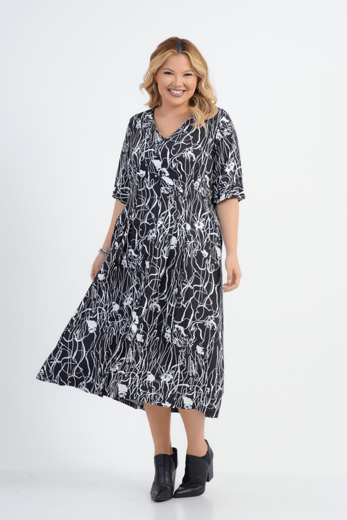 VESTIDO PLUS SIZE FEMININO MIDI EQUILÍBRIO