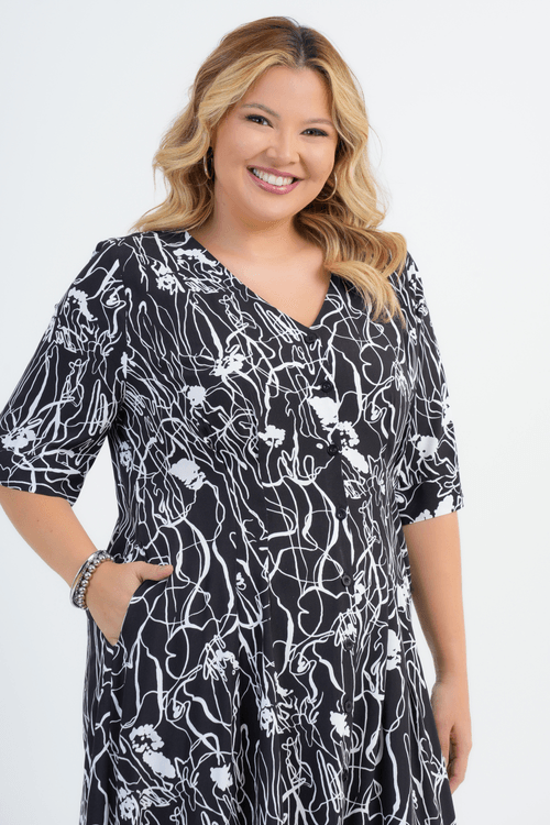 VESTIDO PLUS SIZE FEMININO MIDI EQUILÍBRIO