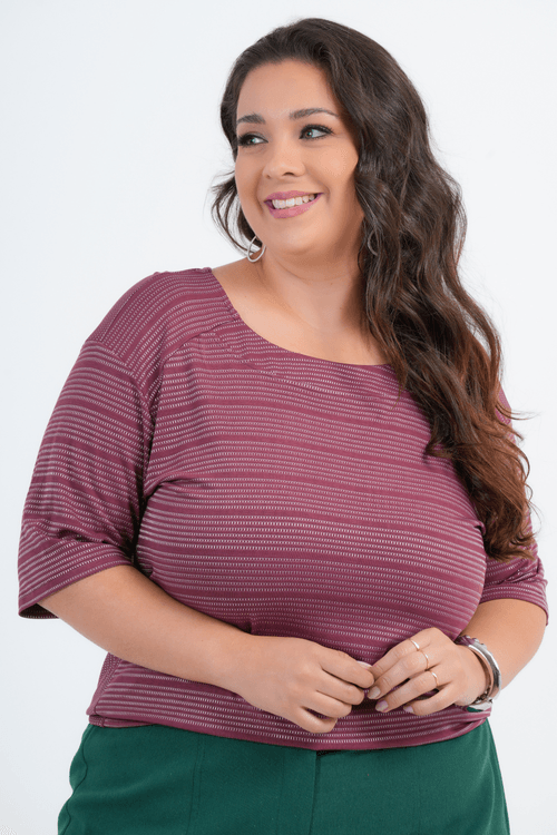 BLUSA PLUS SIZE FEMININO MANGA 3/4 BRESCIA