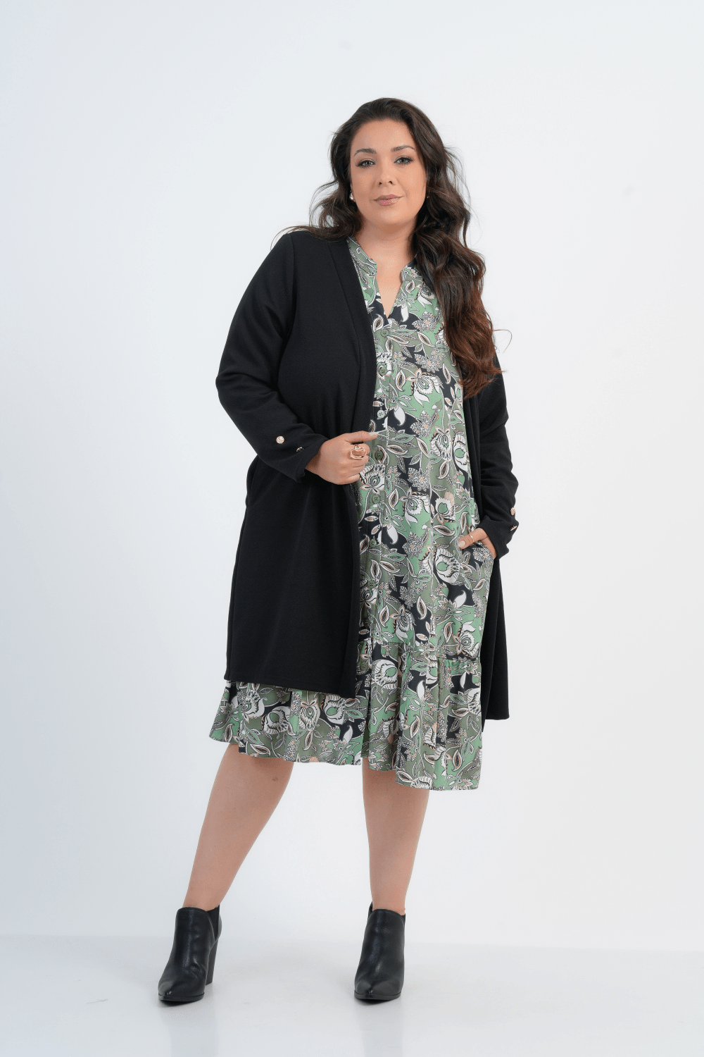 CARDIGÃ PLUS SIZE FEMININO MANGA LONGA LIVERPOOL