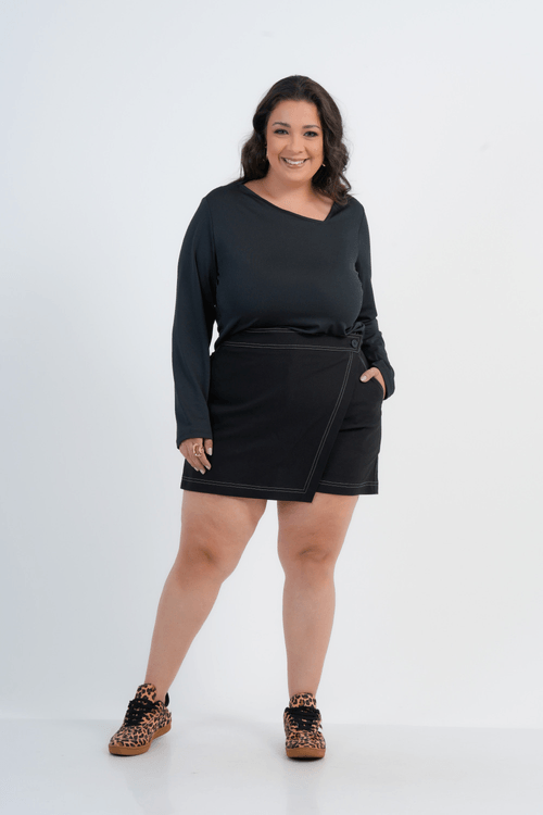 BLUSA PLUS SIZE FEMININO MANGA LONGA PRESS