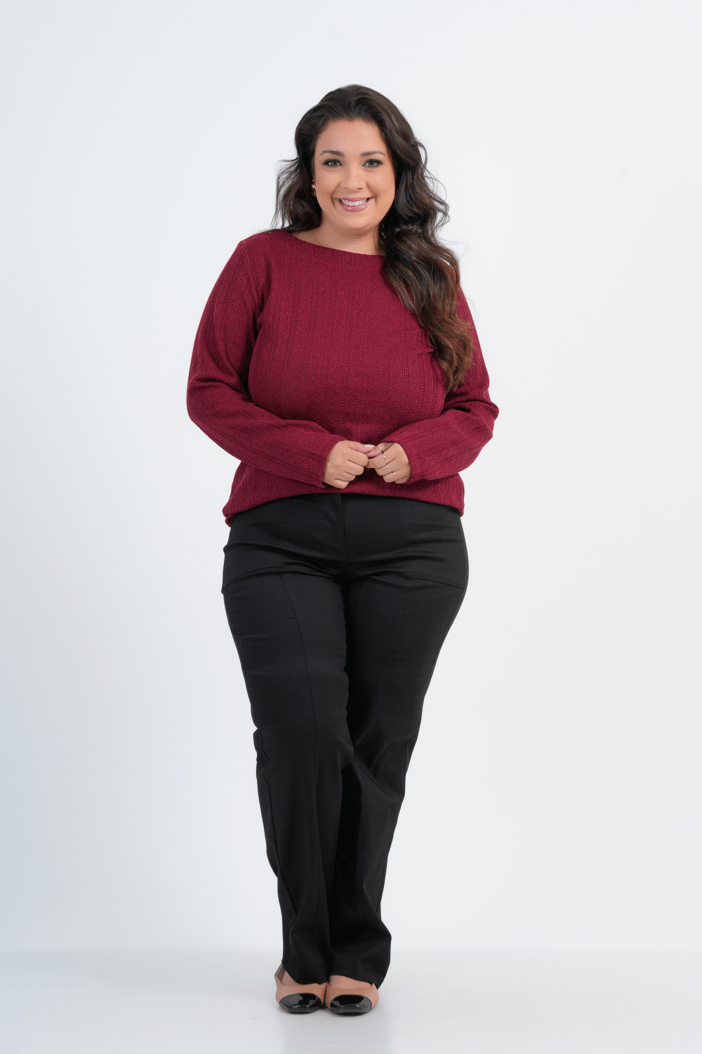 BLUSA PLUS SIZE FEMININO MANGA CURTA TRICOT NORDIQUE
