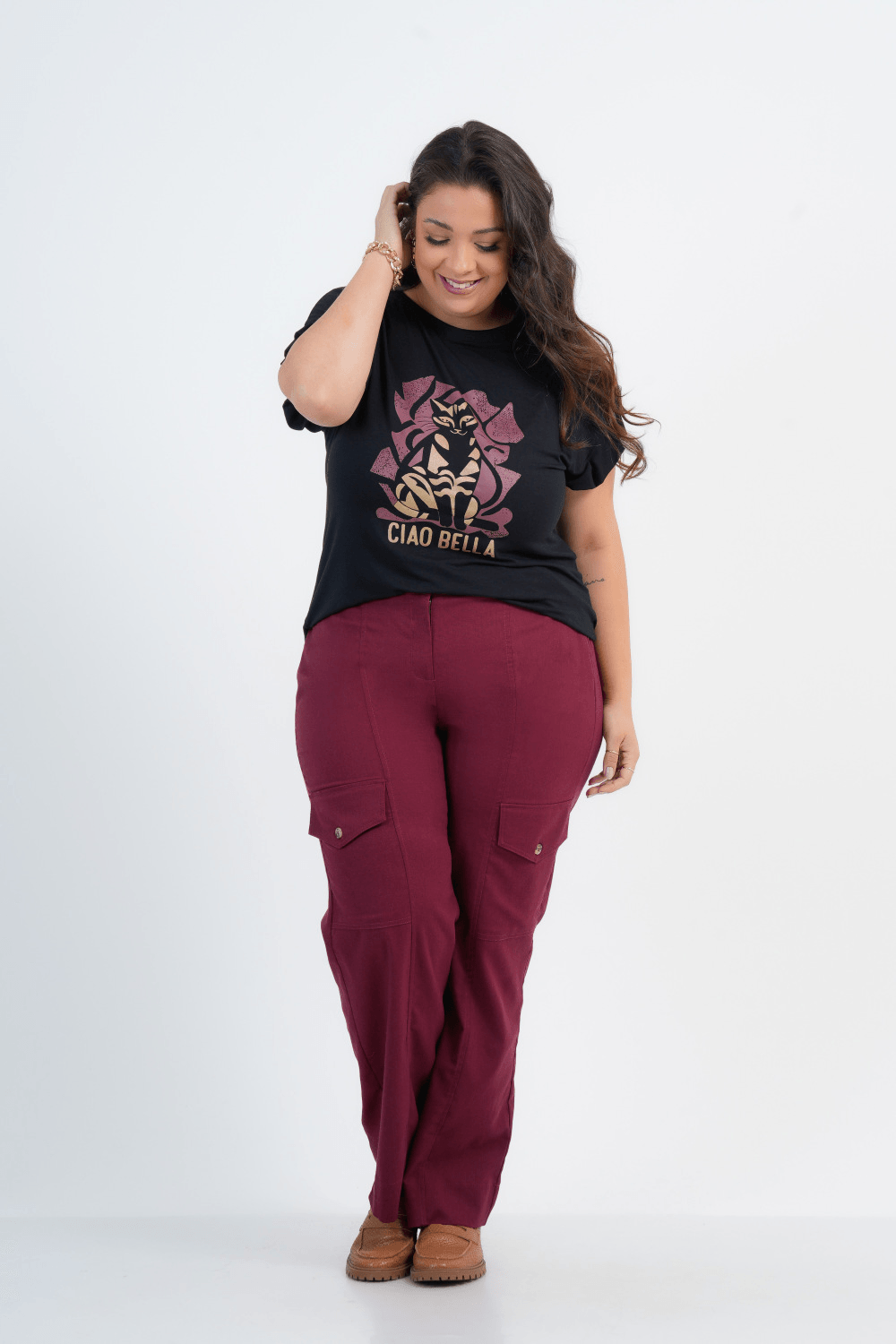 BLUSA PLUS SIZE FEMININO MANGA CURTA KOT
