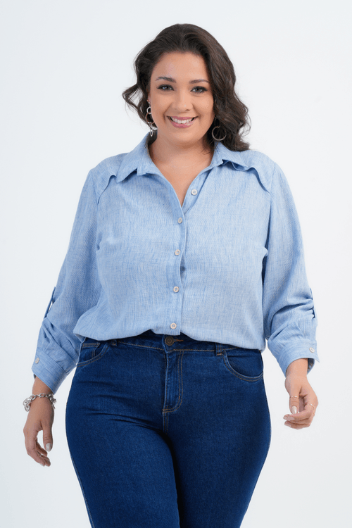 CAMISÃO PLUS SIZE FEMININO MANGA LONGA PLATÔ