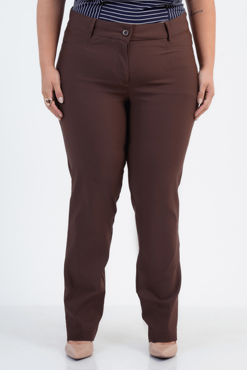 CALÇA PLUS SIZE FEMININO RETA ALFAIATARIA GENGIBRE
