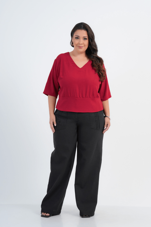 BLUSA PLUS SIZE FEMININO MANGA 3/4 FLUIR
