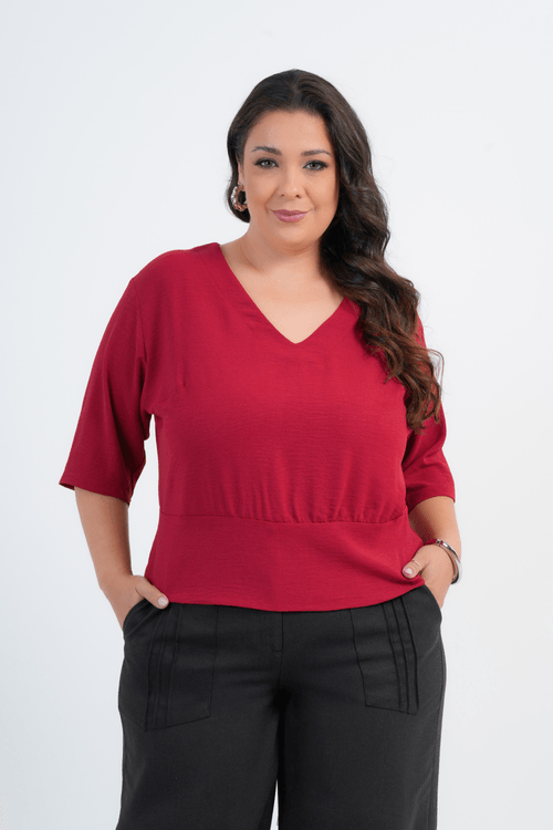 BLUSA PLUS SIZE FEMININO MANGA 3/4 FLUIR