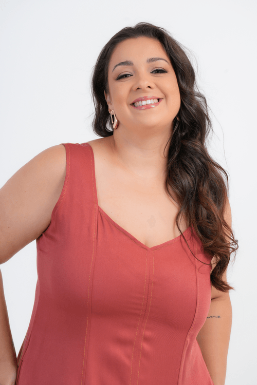 VESTIDO PLUS SIZE FEMININO MIDI HIBISCO