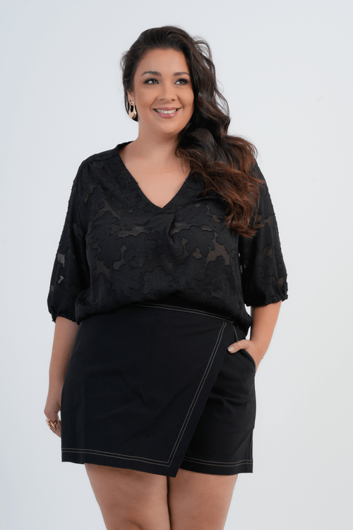 BLUSA PLUS SIZE FEMININO MANGA 3/4 NARCISA