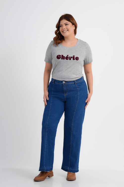 BLUSA PLUS SIZE FEMININO MANGA CURTA CHERIE