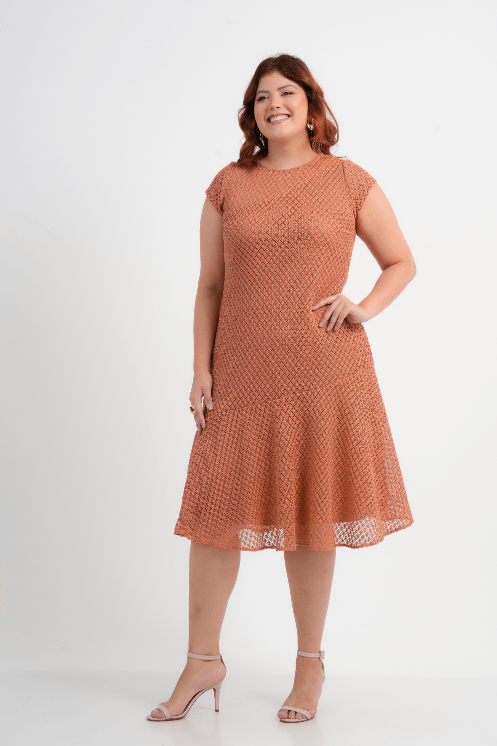 VESTIDO PLUS SIZE FEMININO MIDI CROCHET ITAMARACA