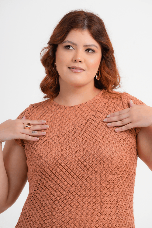 VESTIDO PLUS SIZE FEMININO MIDI CROCHET ITAMARACA