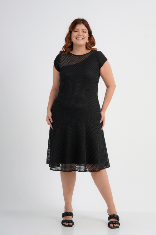 VESTIDO PLUS SIZE FEMININO MIDI CROCHET ITAMARACA