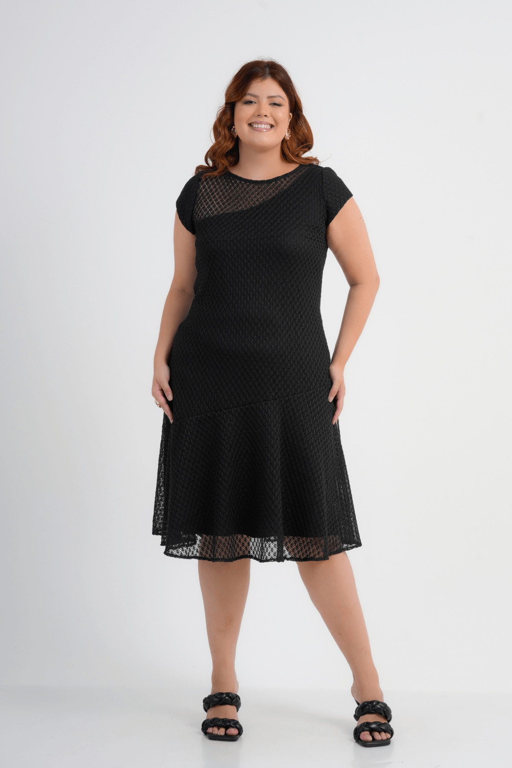 VESTIDO PLUS SIZE FEMININO MIDI CROCHET ITAMARACA