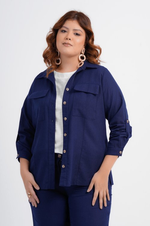 CAMISÃO PLUS SIZE FEMININO MANGA LONGA LINHO GIRASOL