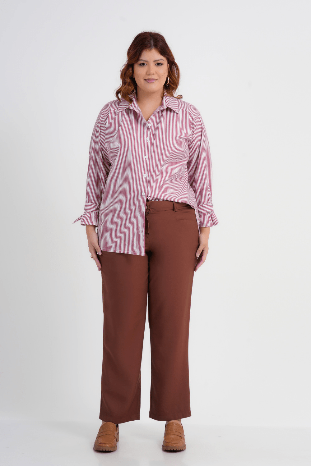 CAMISÃO PLUS SIZE FEMININO MANGA LONGA LISTRADO VITÓRIA