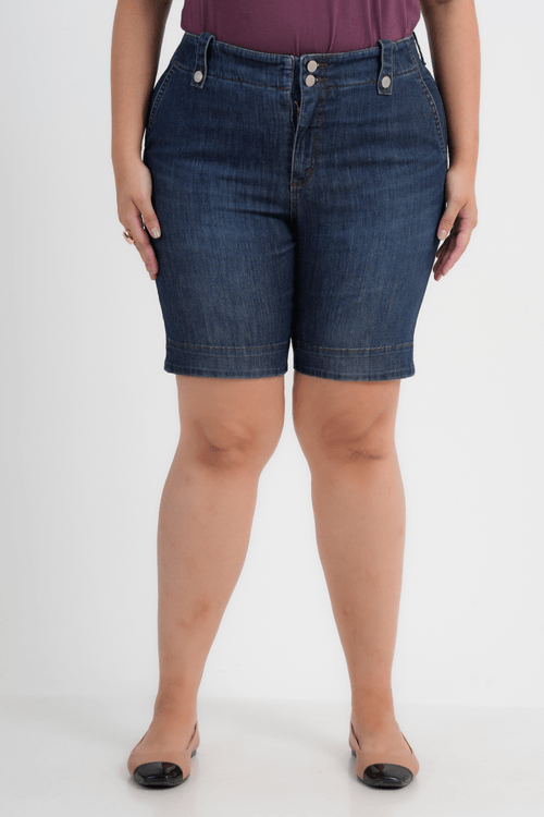 BERMUDA PLUS SIZE FEMININO JEANS DARK