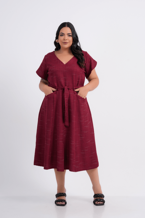 VESTIDO PLUS SIZE FEMININO MIDI COLMAR