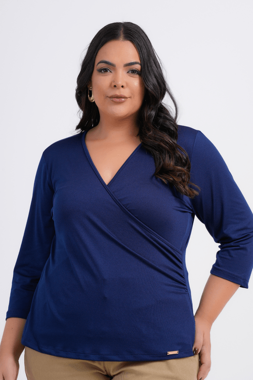 BLUSA PLUS SIZE FEMININO MANGA 3/4 DAPHNE