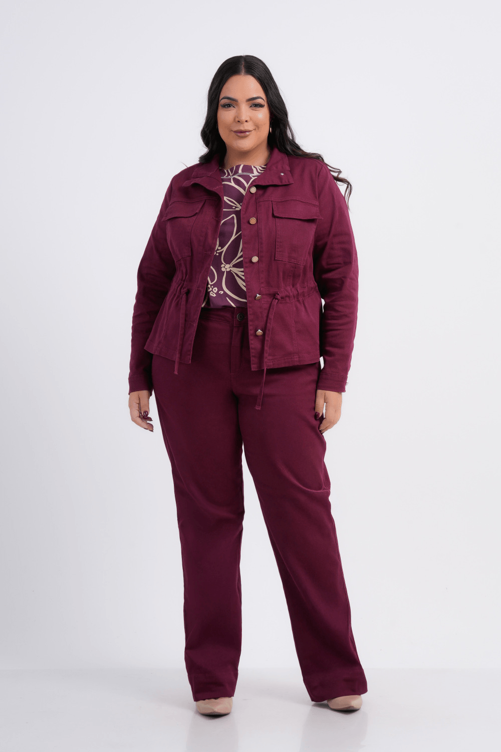 PARKA PLUS SIZE FEMININO MANGA LONGA SARJA CÓRDOBA