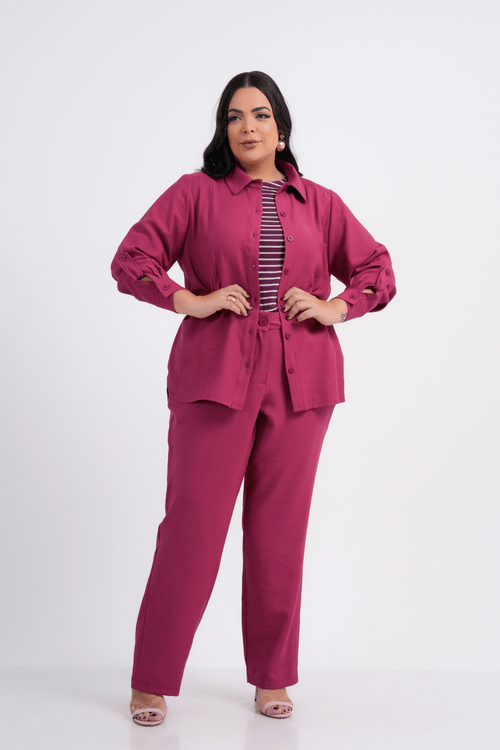 CAMISÃO PLUS SIZE FEMININO MANGA LONGA AFAIATARIA CONCÓRDIA