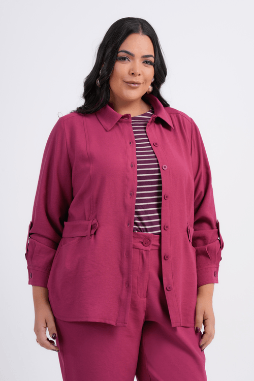 CAMISÃO PLUS SIZE FEMININO MANGA LONGA AFAIATARIA CONCÓRDIA