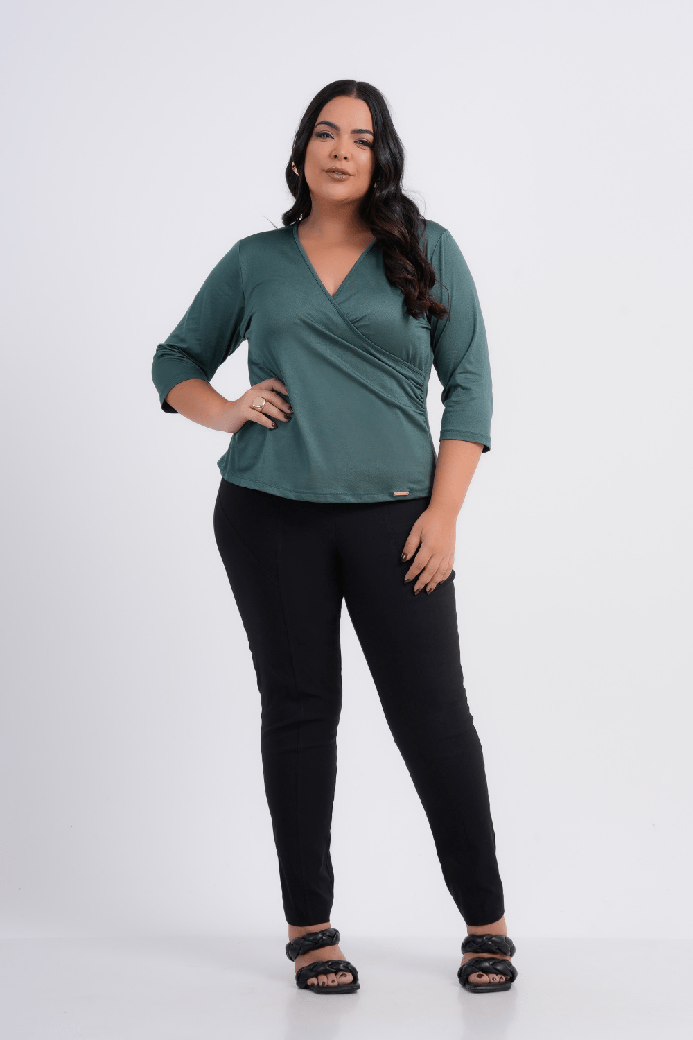 CALÇA PLUS SIZE FEMININO ALFAIATARIA SLIM GENEBRA