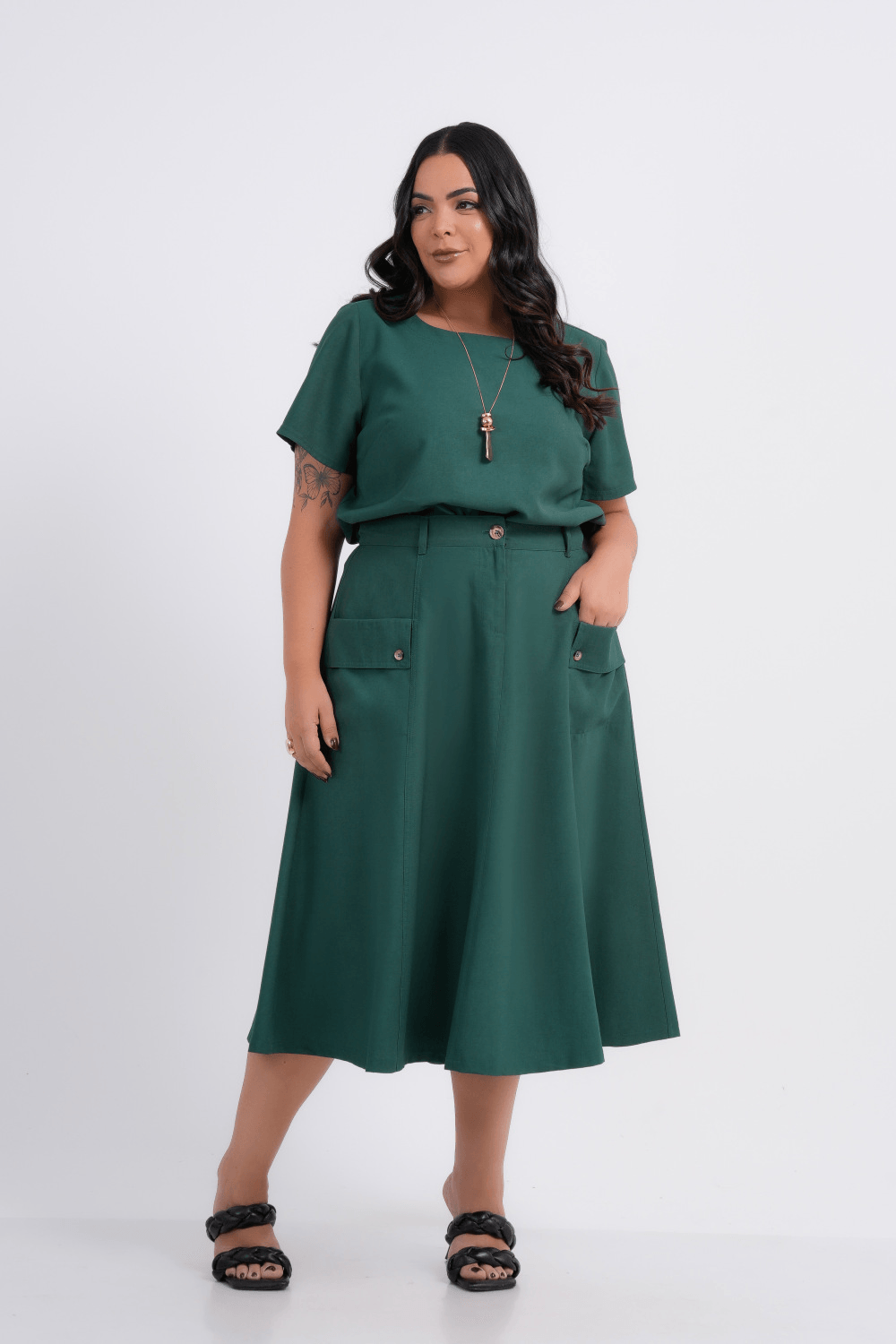 SAIA PLUS SIZE FEMININO MIDI ALFAIATARIA PETRÓPOLIS