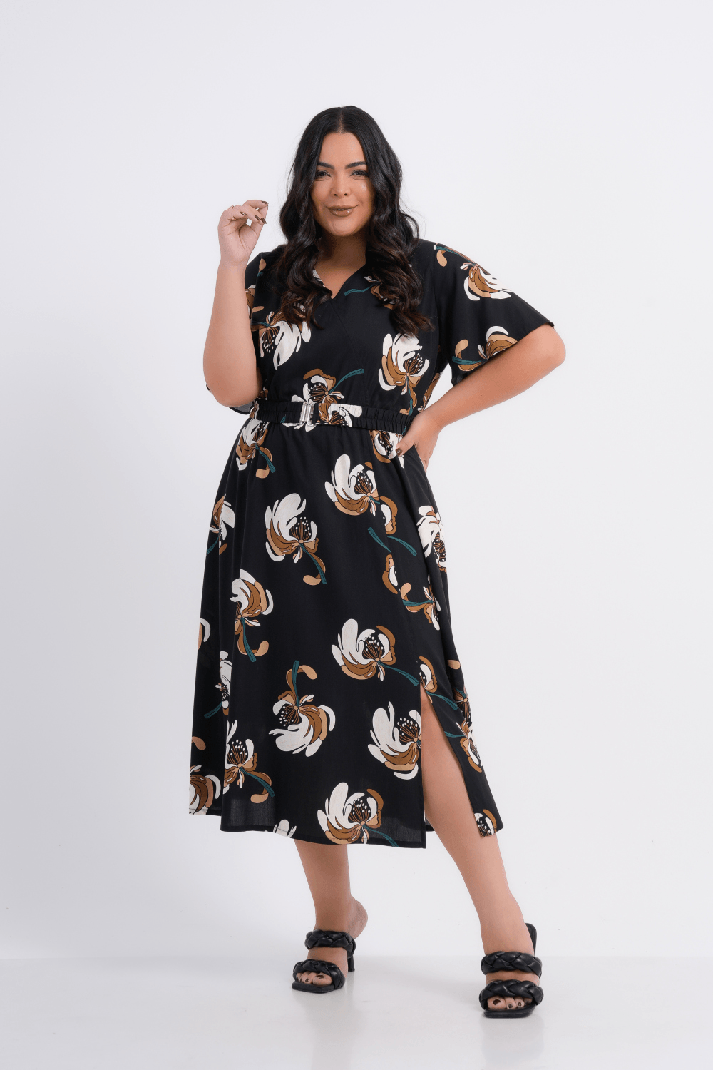 VESTIDO PLUS SIZE FEMININO MIDI ALICE